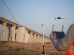 Drone survey in field